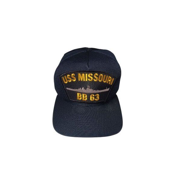USS Missouri BB-63 Pearl Harbor Embroidered Graphic Dark Blue Navy Hat One Size - Picture 2 of 7